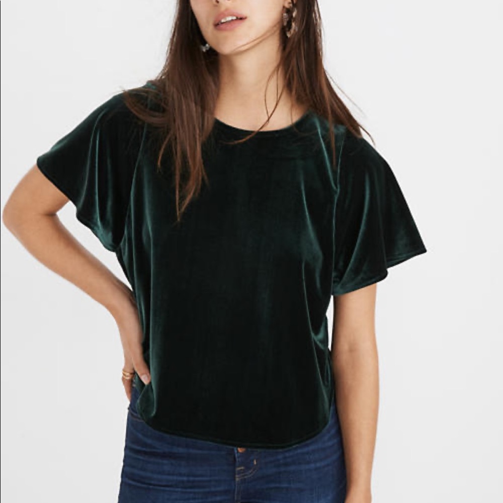 MADEWELL Velvet Butterfly Top XS